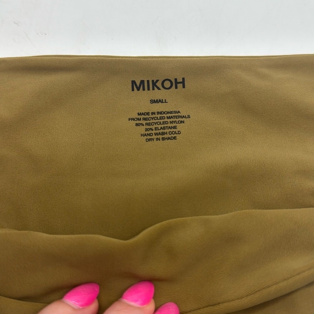 Nwt Mikoh Olive Green Tie Bikini Bottoms Size Small — image 3 of 8